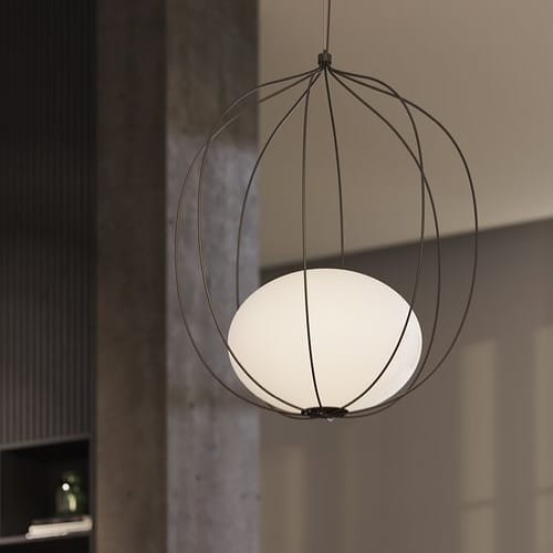 LED lights wound around birdcage