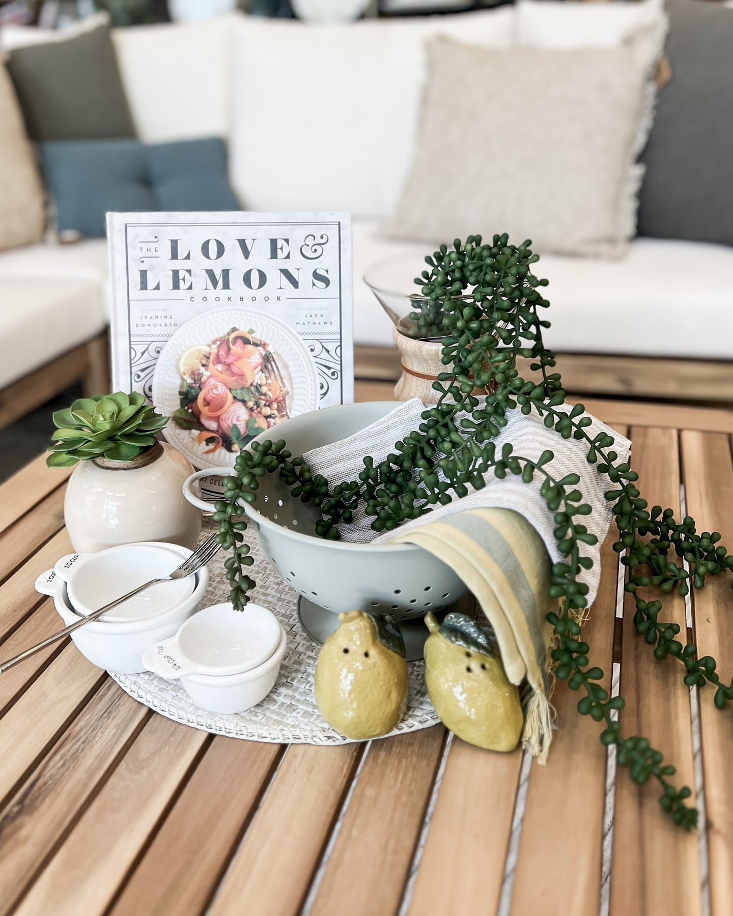 cookbook planter with herbs