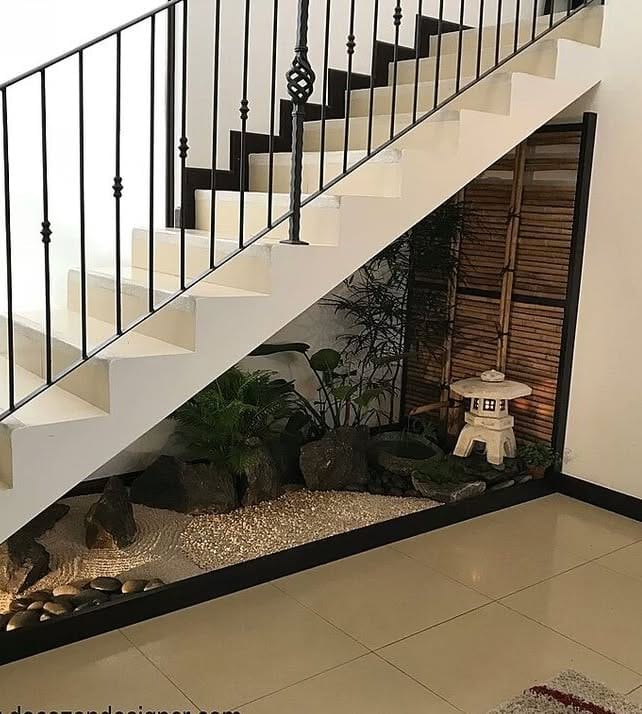 zen garden with sand and rocks