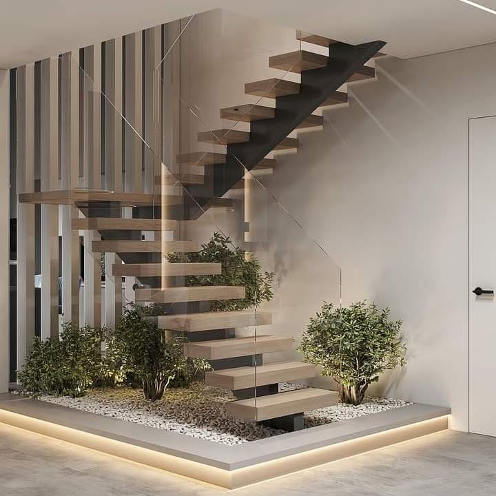 mini zen garden with bamboo
