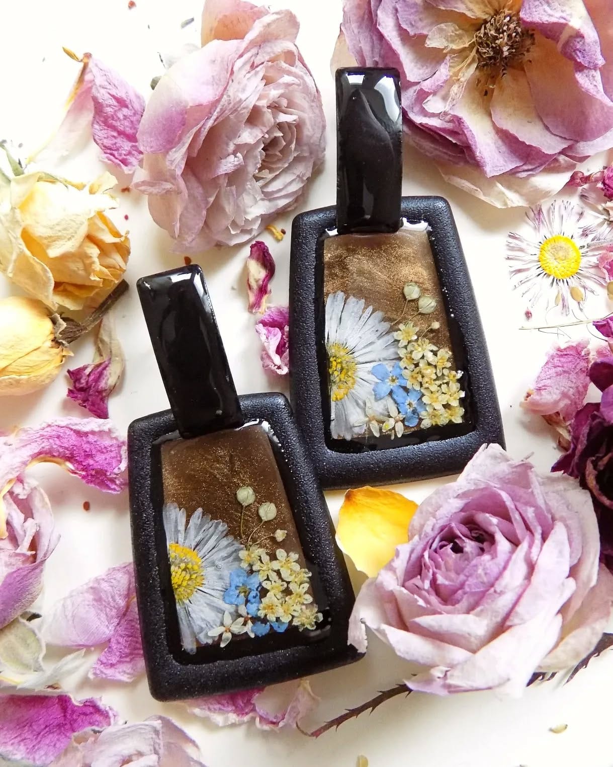 vintage botanical illustrations in resin