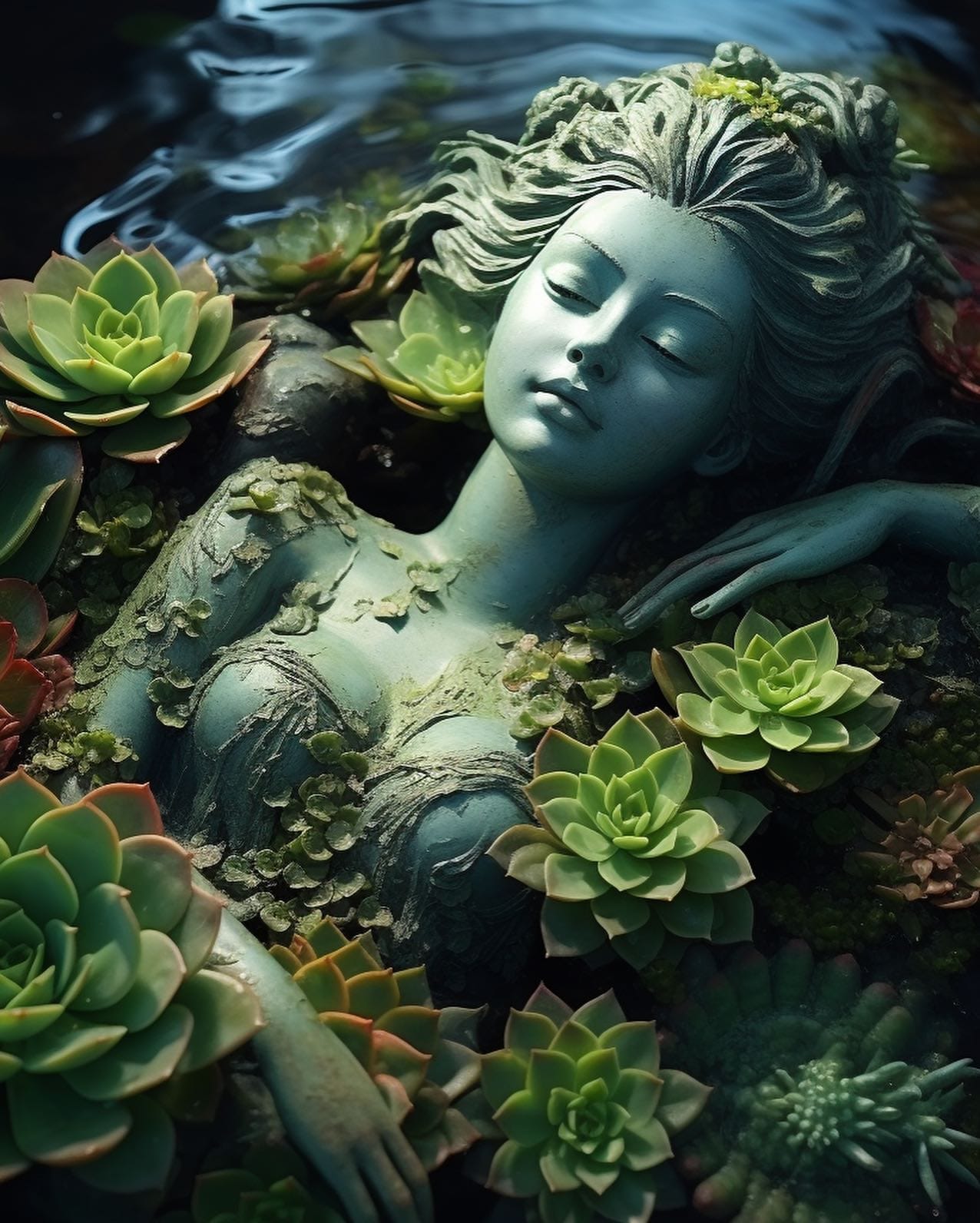 symmetrical arrangement of succulents