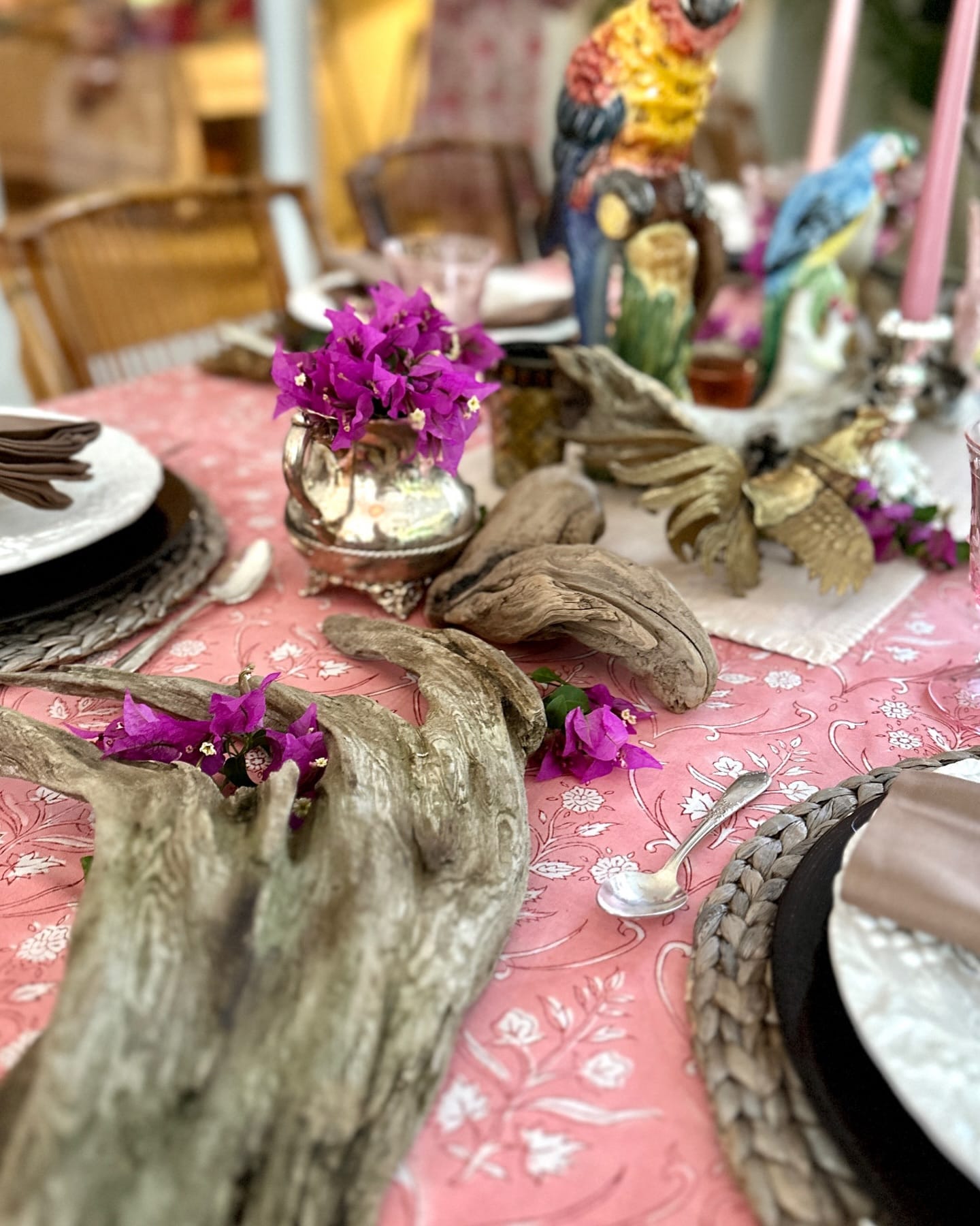 driftwood and sea grass centerpiece