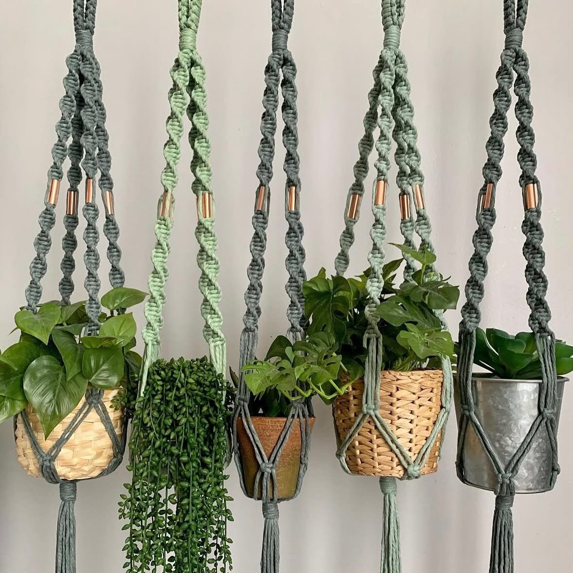 homemade chandelier plant hanger with recycled materials