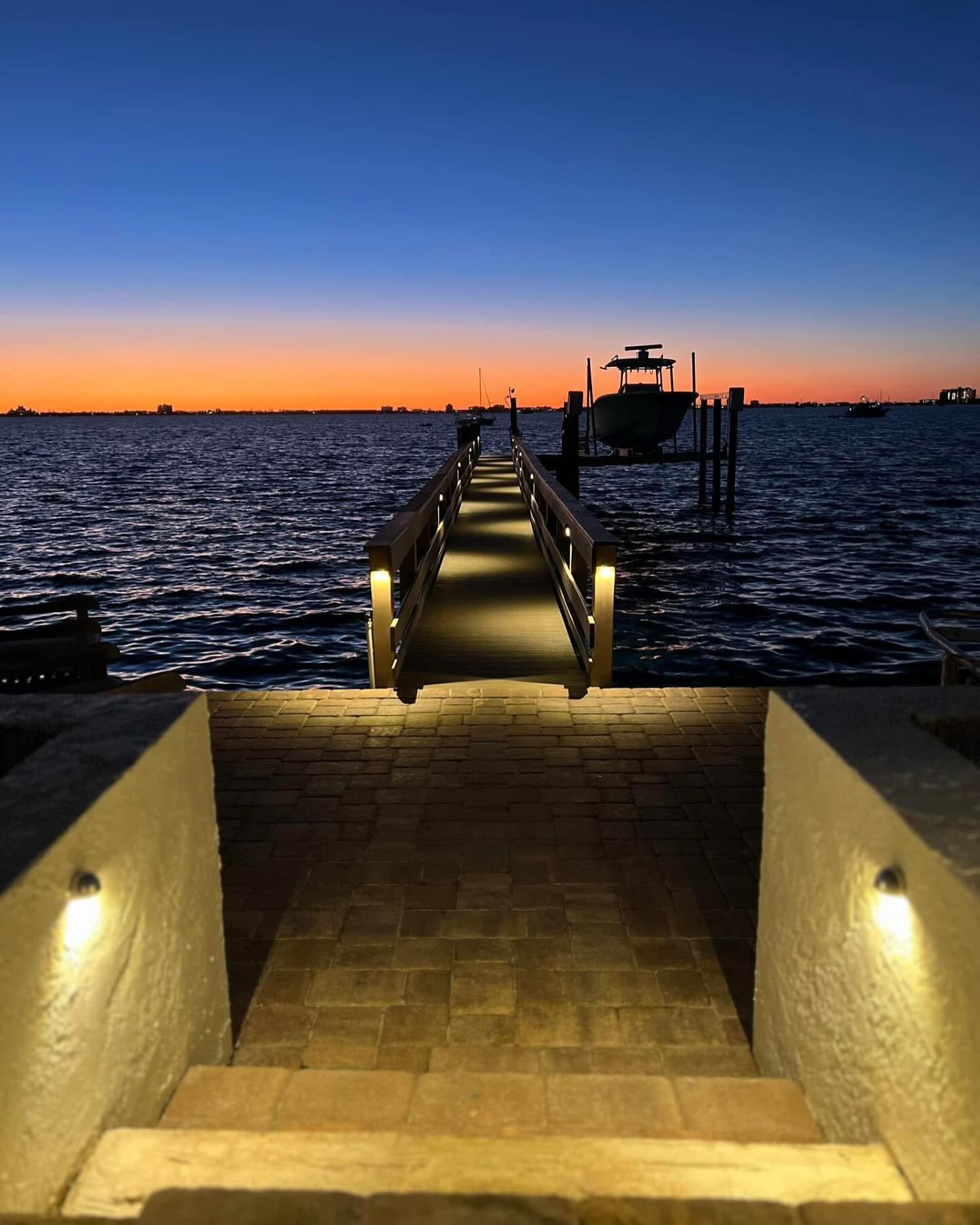 sunset-lit outdoor patio