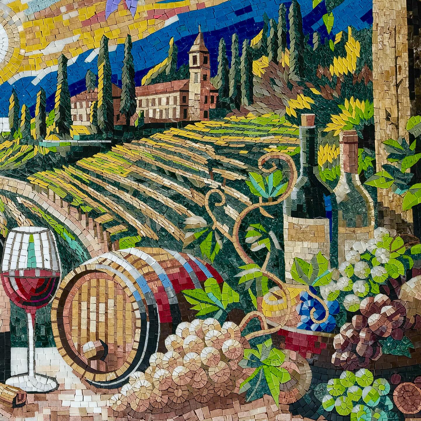 mosaic wine bottle planters