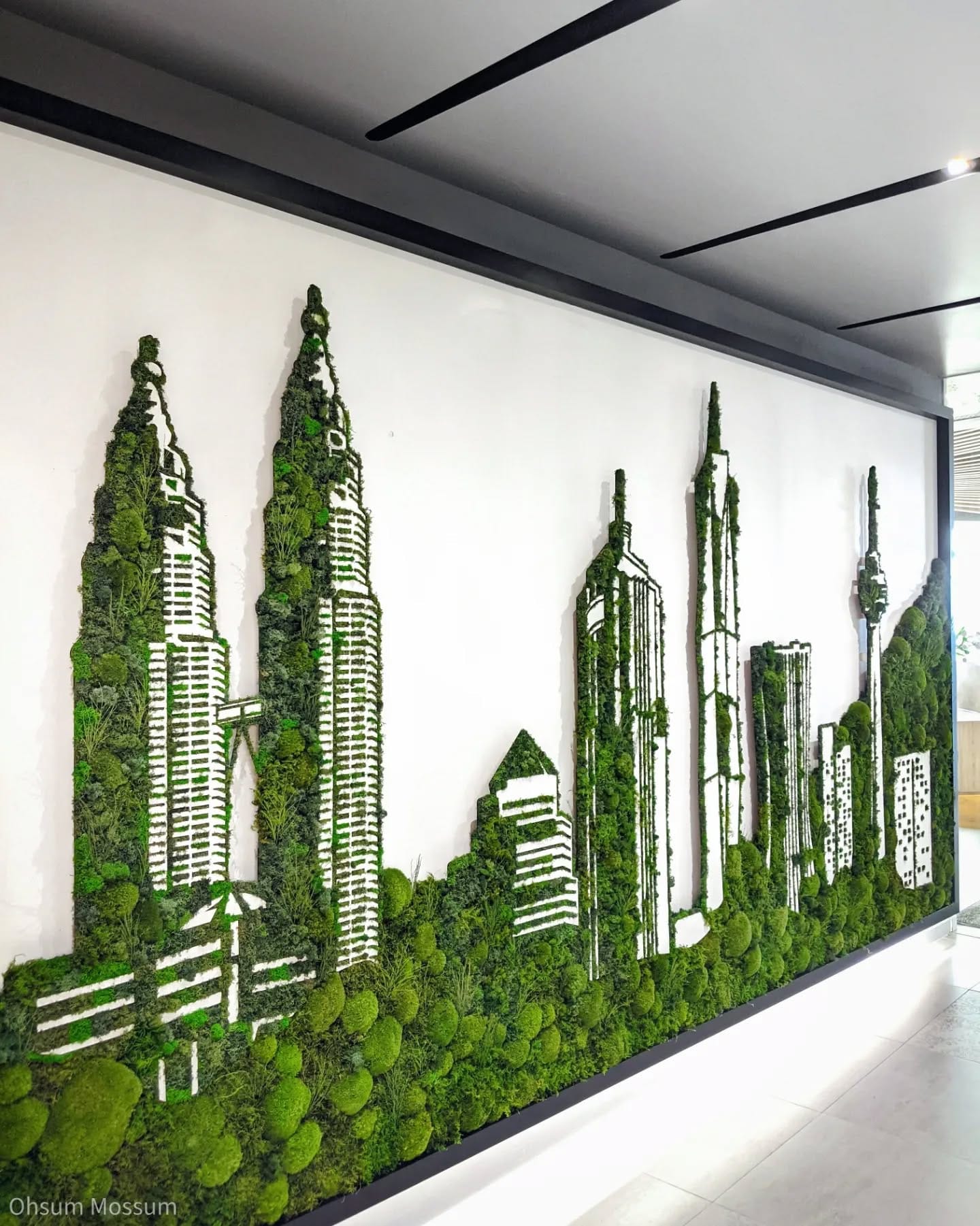 vibrant vertical moss wall