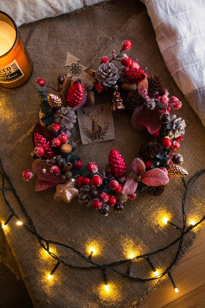 rustic succulent wreath with burlap accents