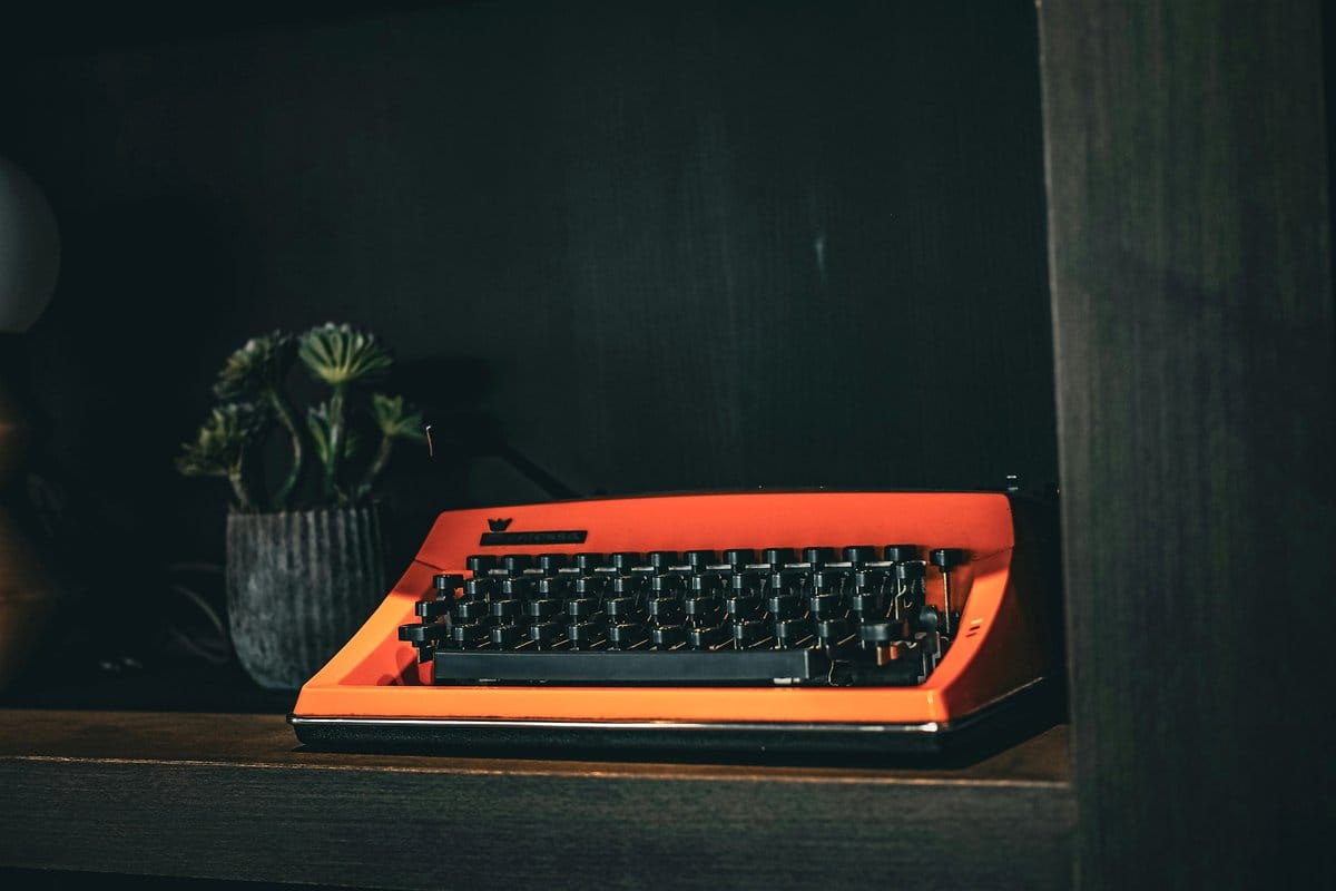 Personalized office desk with typewriter key plant pots