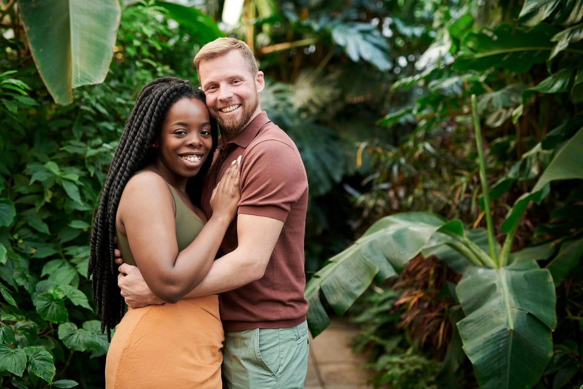 Diverse outdoor planter with mixed plants