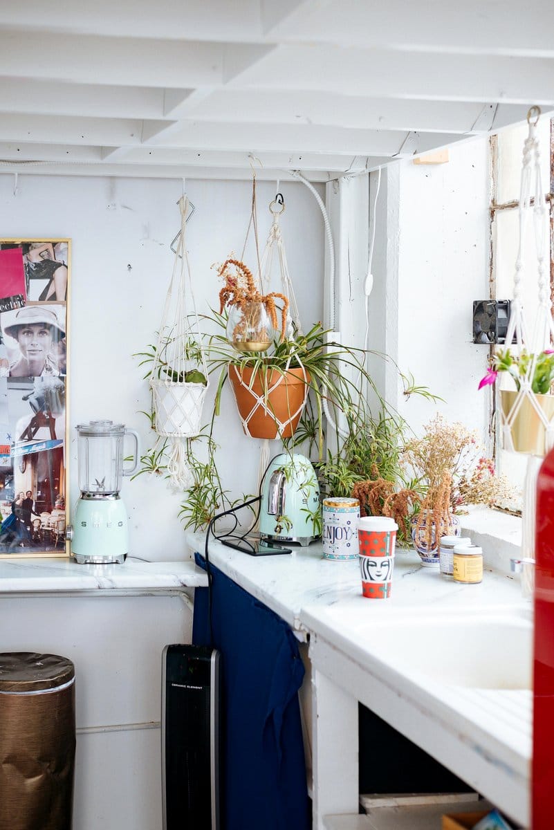 Bright saffron ceramic planters