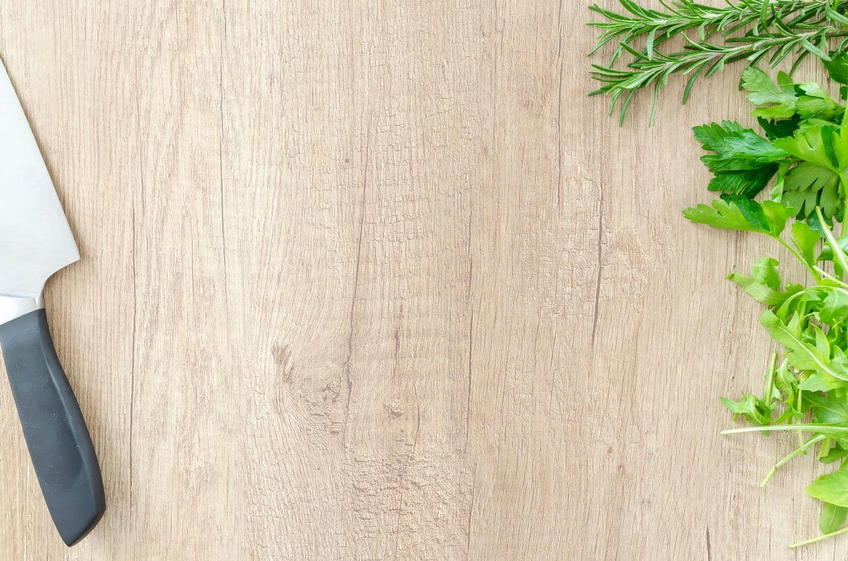 small herb ladder with rosemary and chives