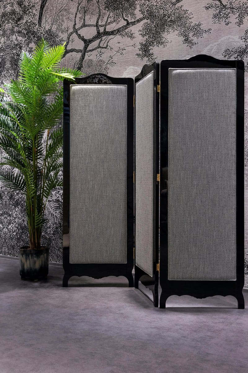 foldable screen with potted ferns