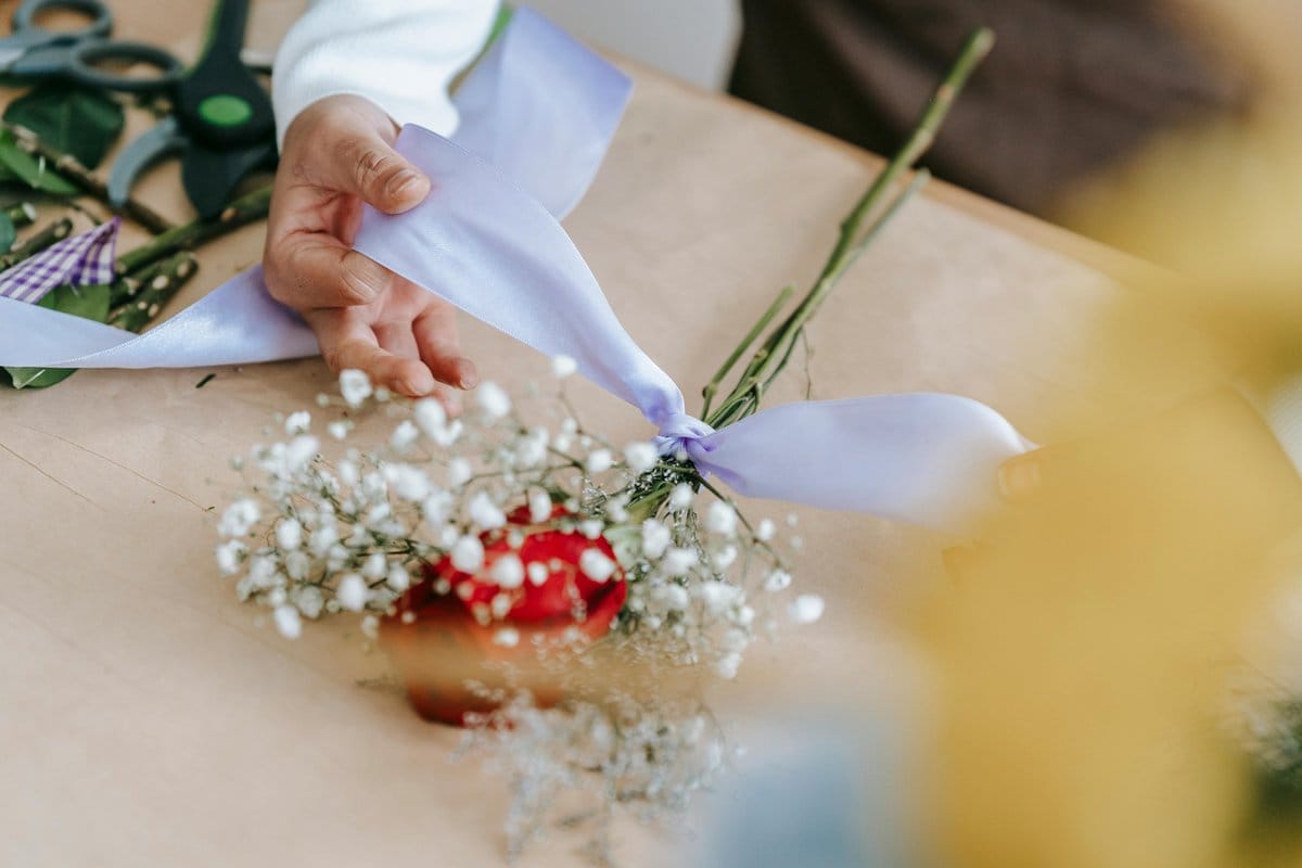 fresh lavender bouquet on table