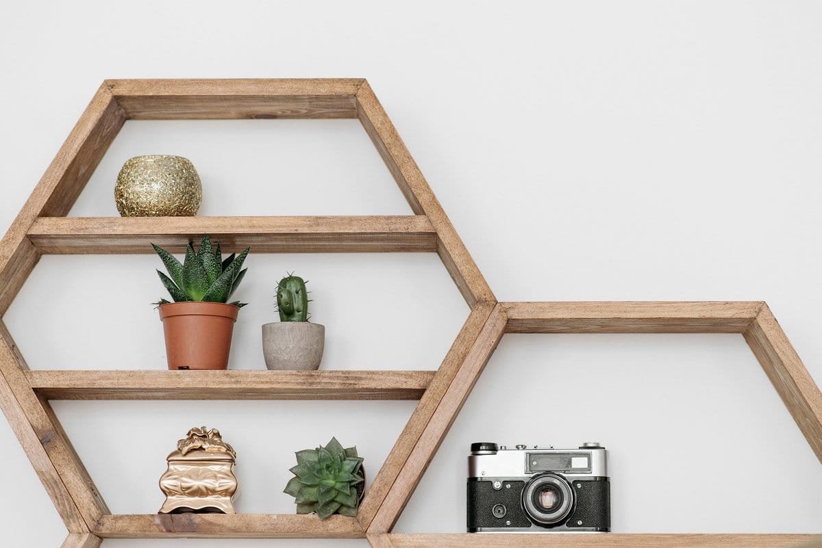Vintage gear-wheel hanging planter with succulents