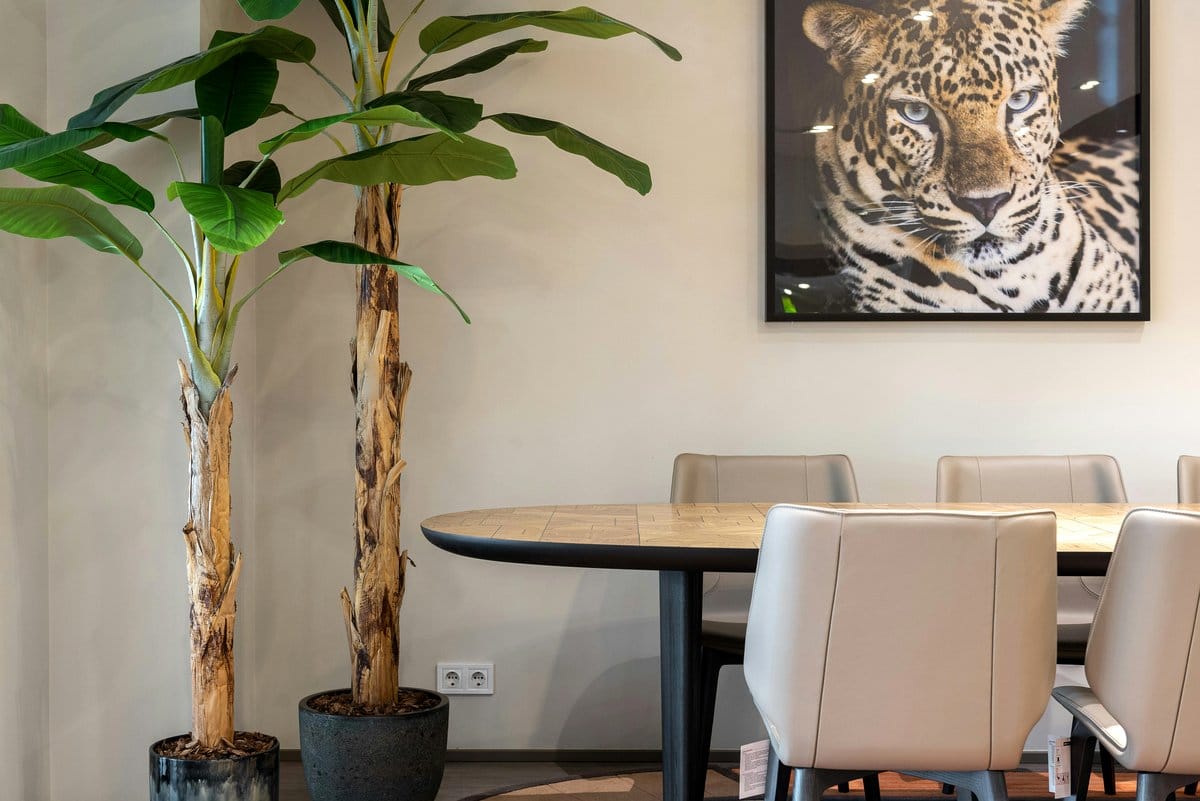 conference room with potted plants