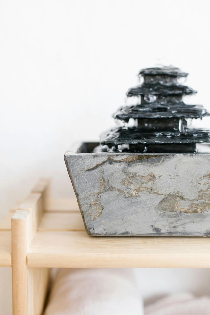 Small stone water fountain