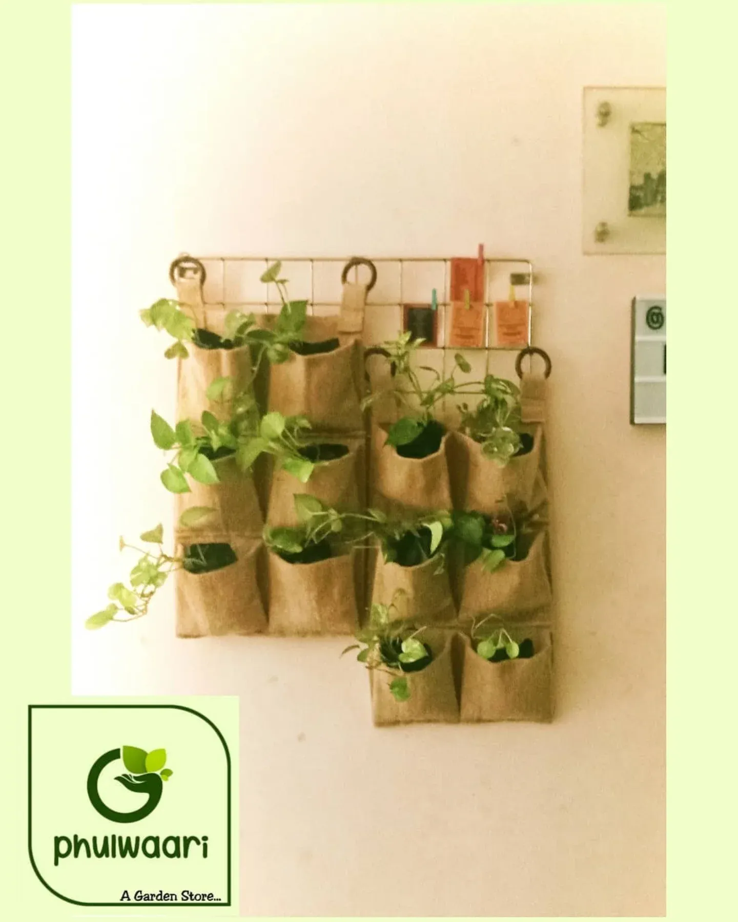 fabric pocket with trailing vines