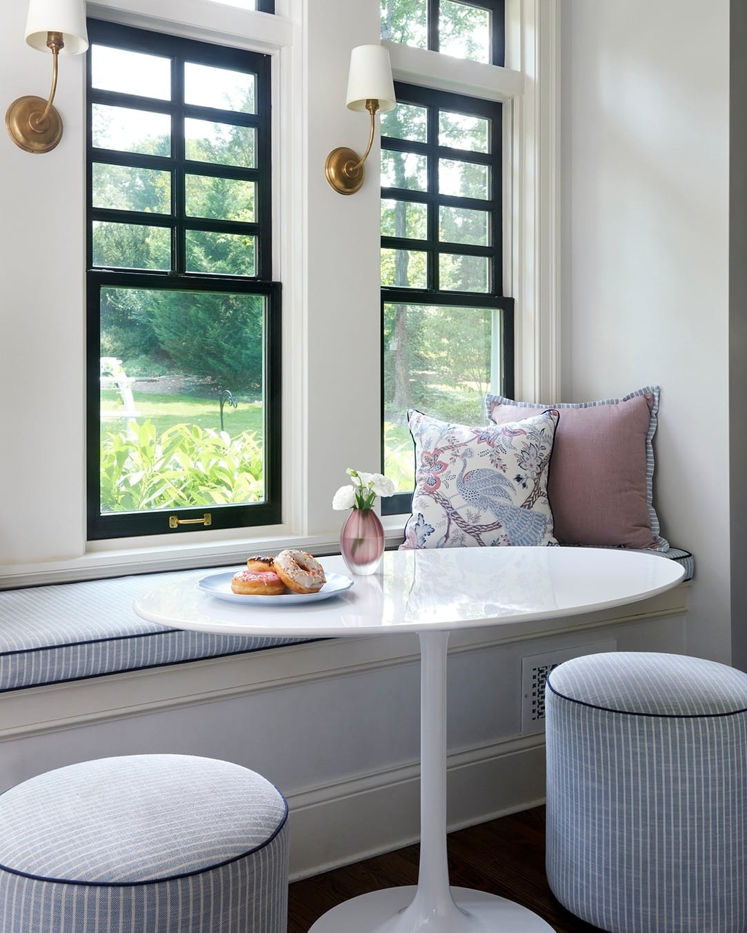 desk positioned by window