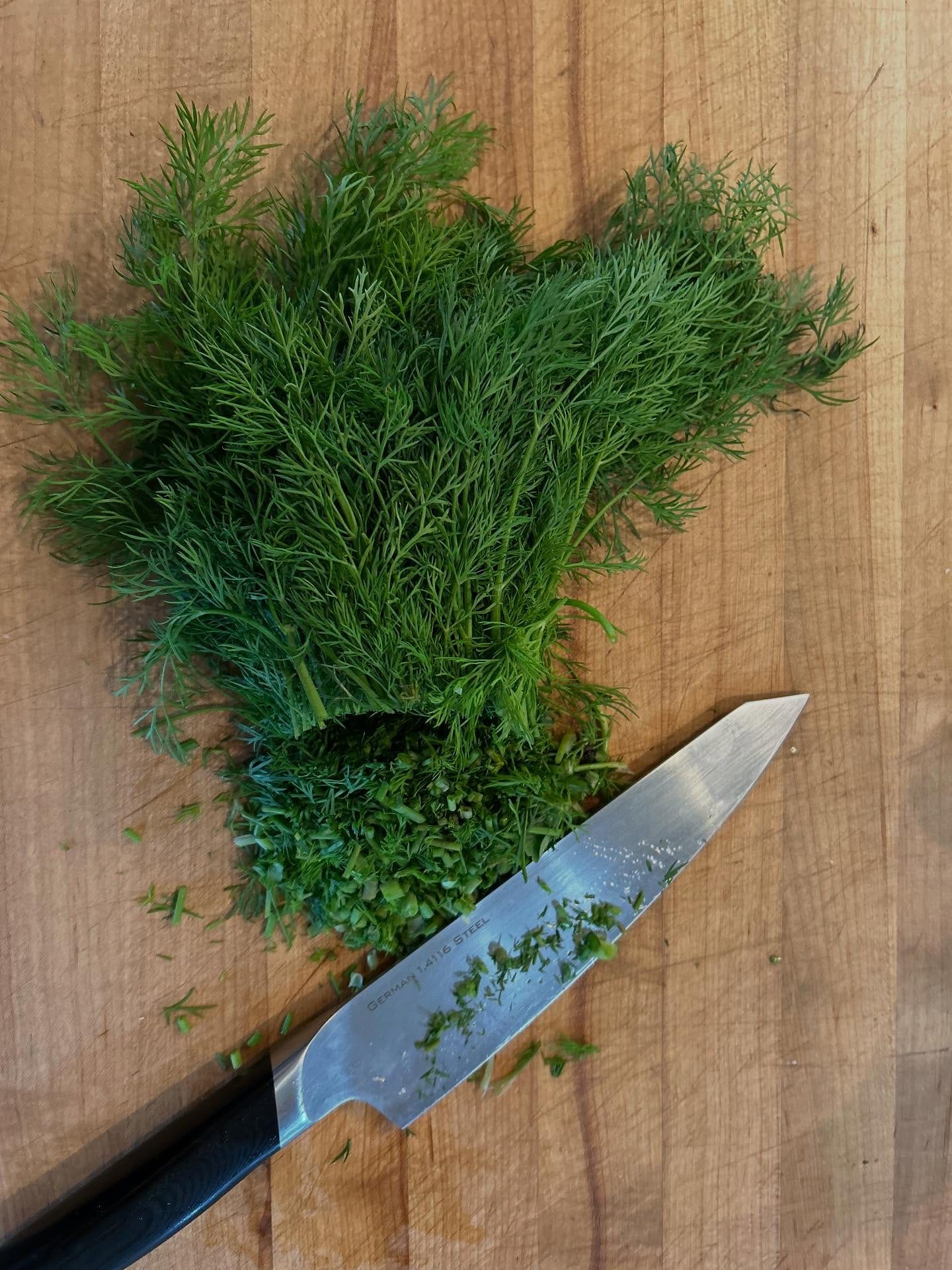 dill fronds in a glass vase