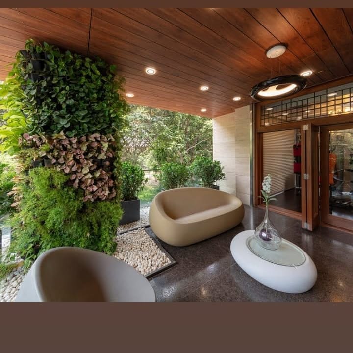 garden trellis with climbing vines on balcony
