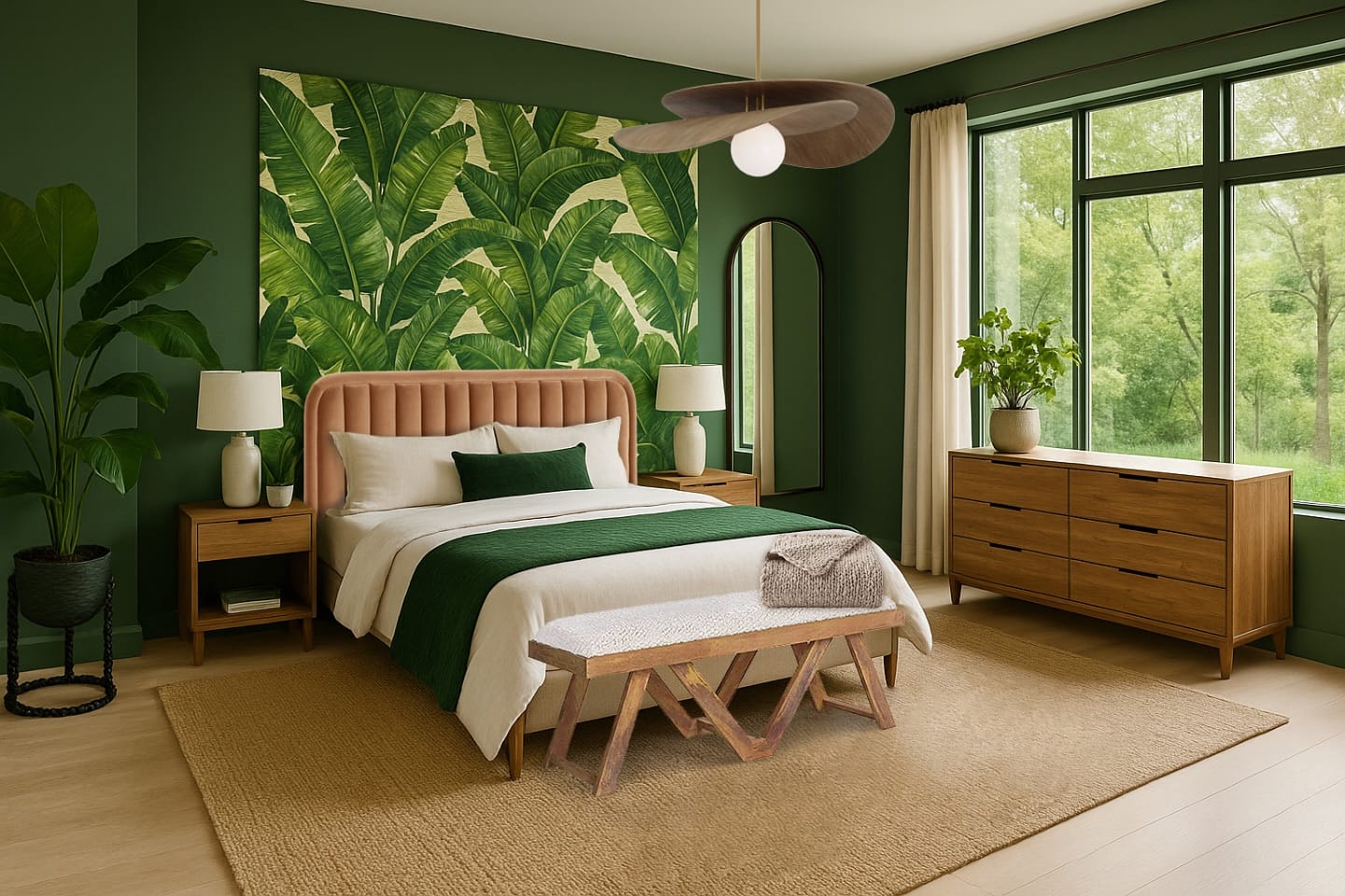 office with earthy color walls