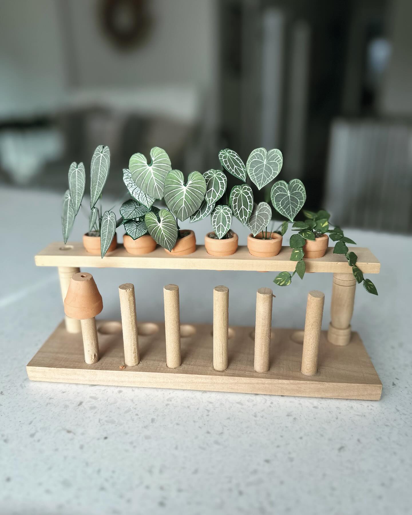 innovative pen holder with wall-mounted test tubes