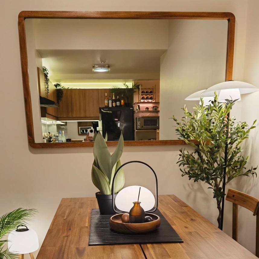 mirror frame with plants