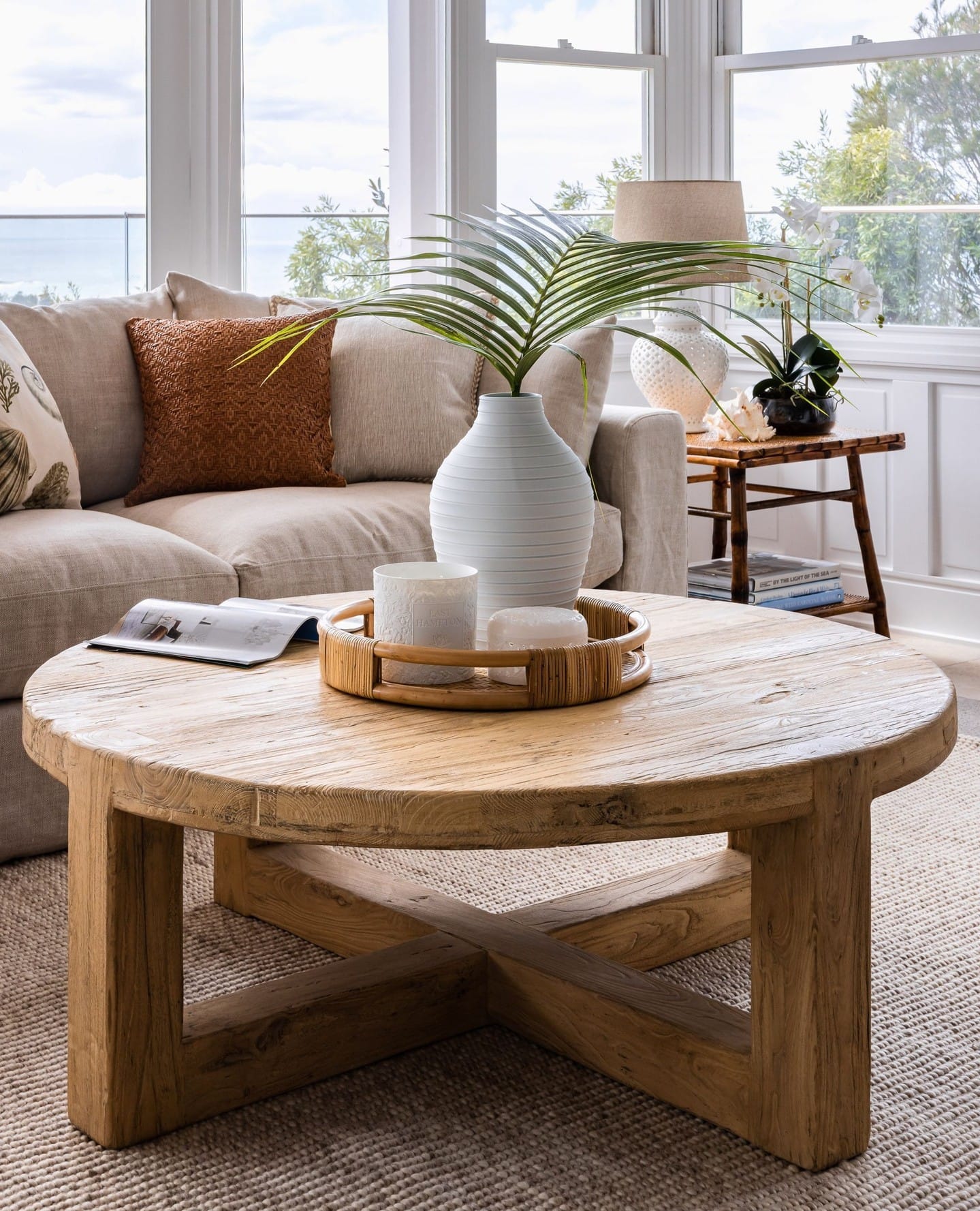 concrete planter on coffee table