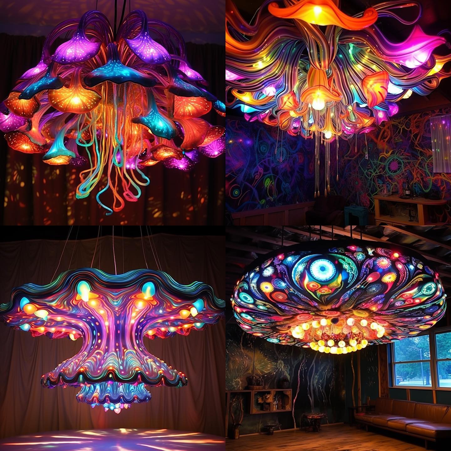 DIY colored light project with plants
