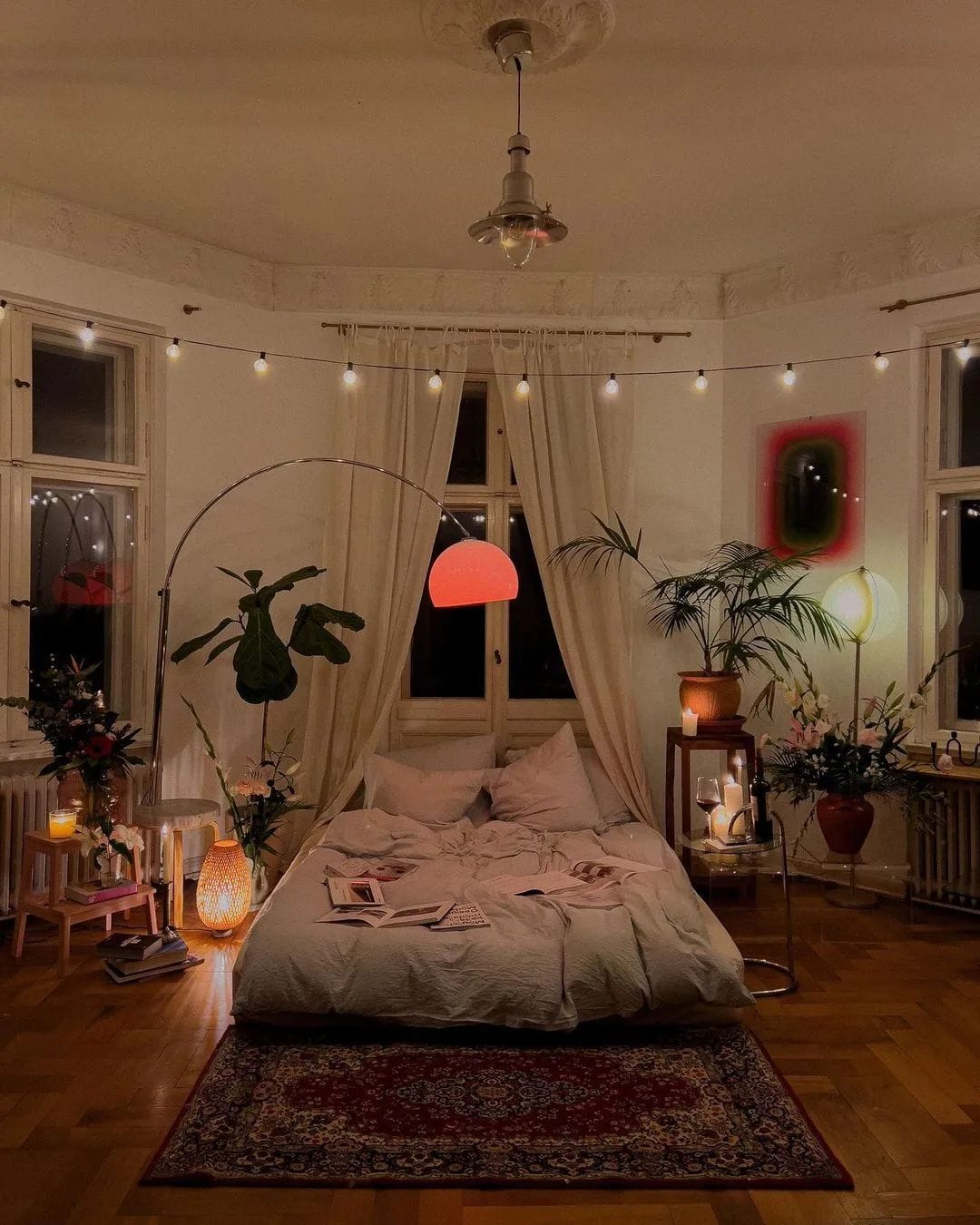 bedside lamp with built-in plant holder