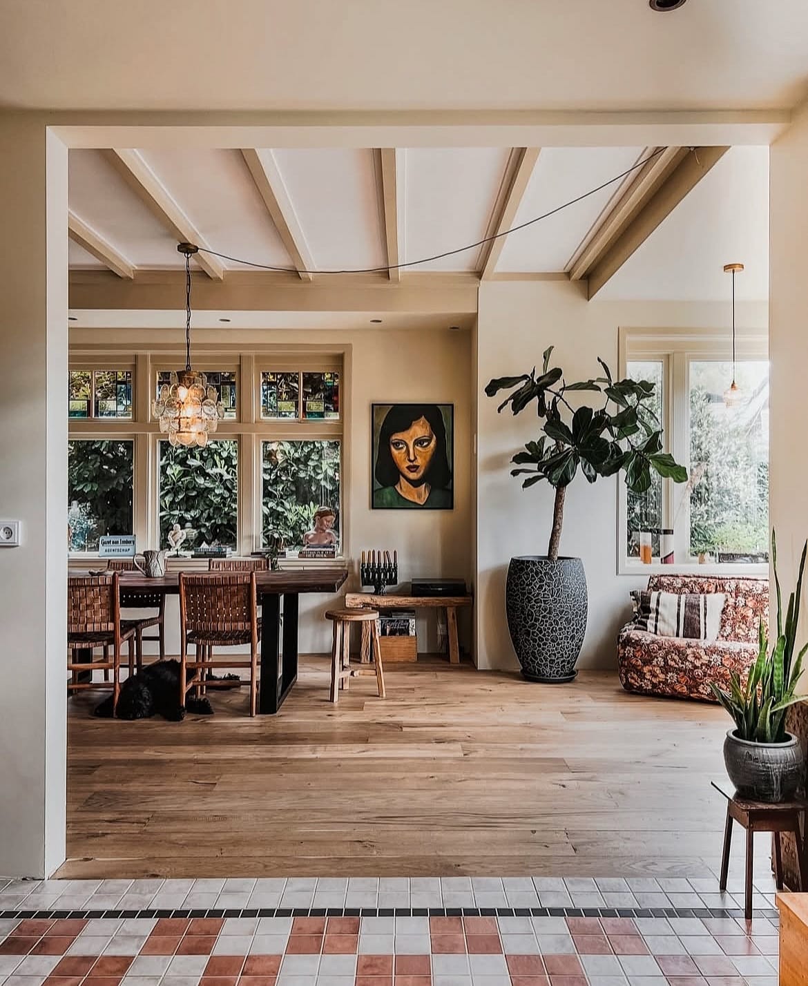 vintage pots in alcove