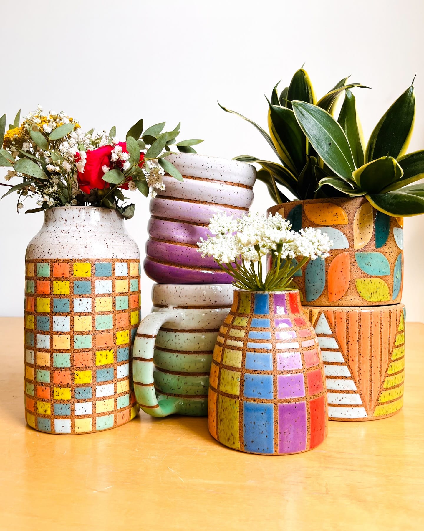 clear cylindrical vases
