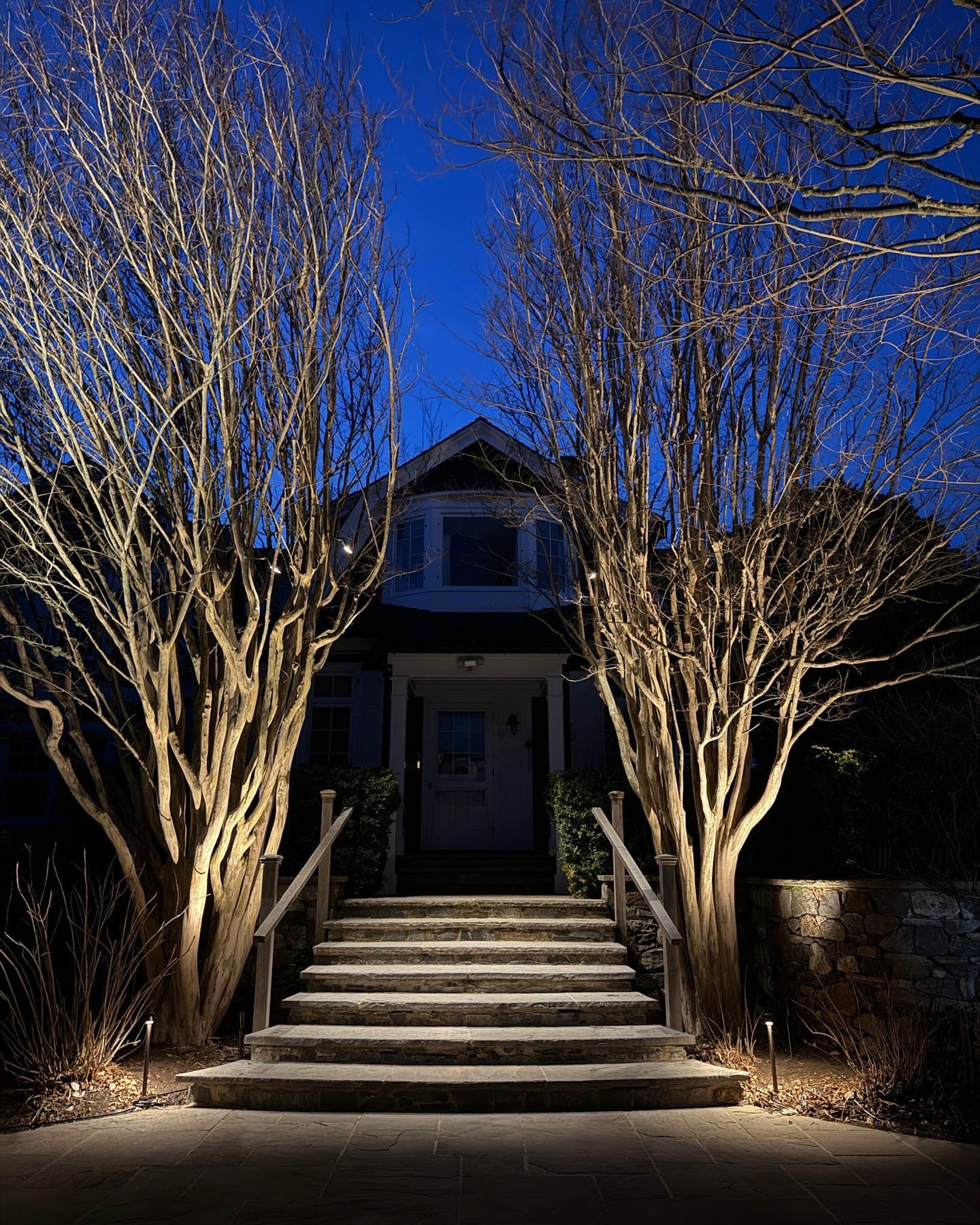 welcoming foyer with strategic uplighting