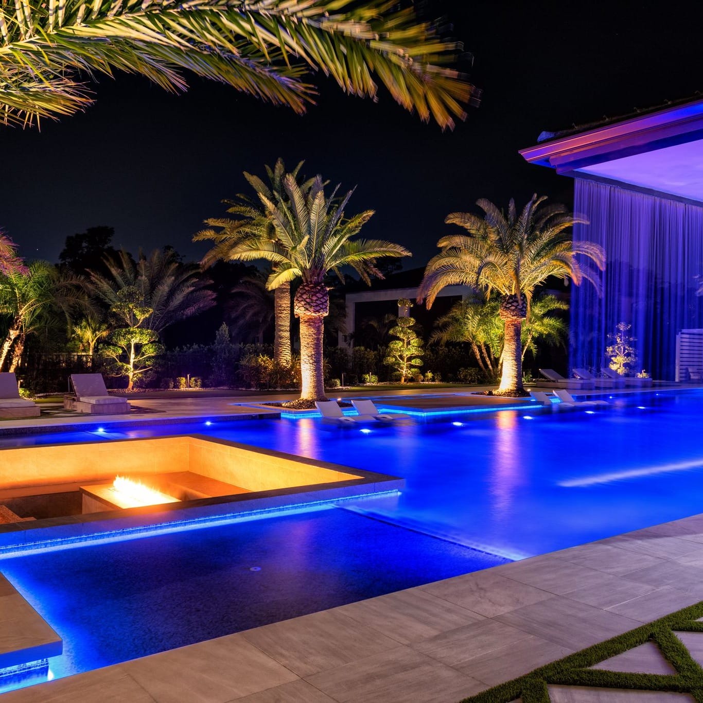 floating lights in swimming pool