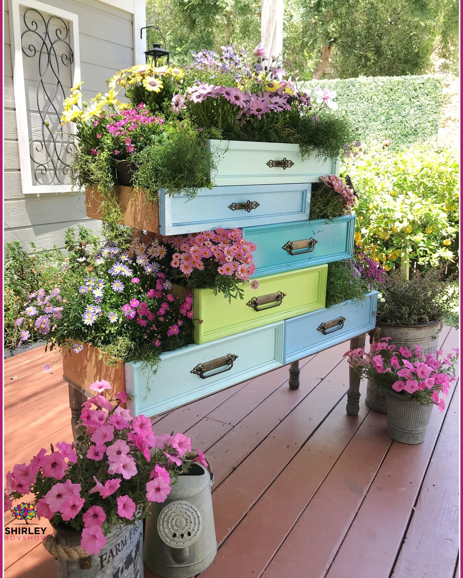 shabby chic drawer planter