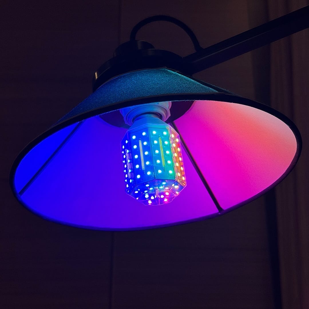 warm LED bulb in lamp