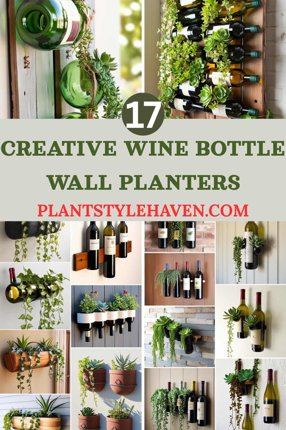 17 Creative Wine Bottle Wall Planters for Your Home