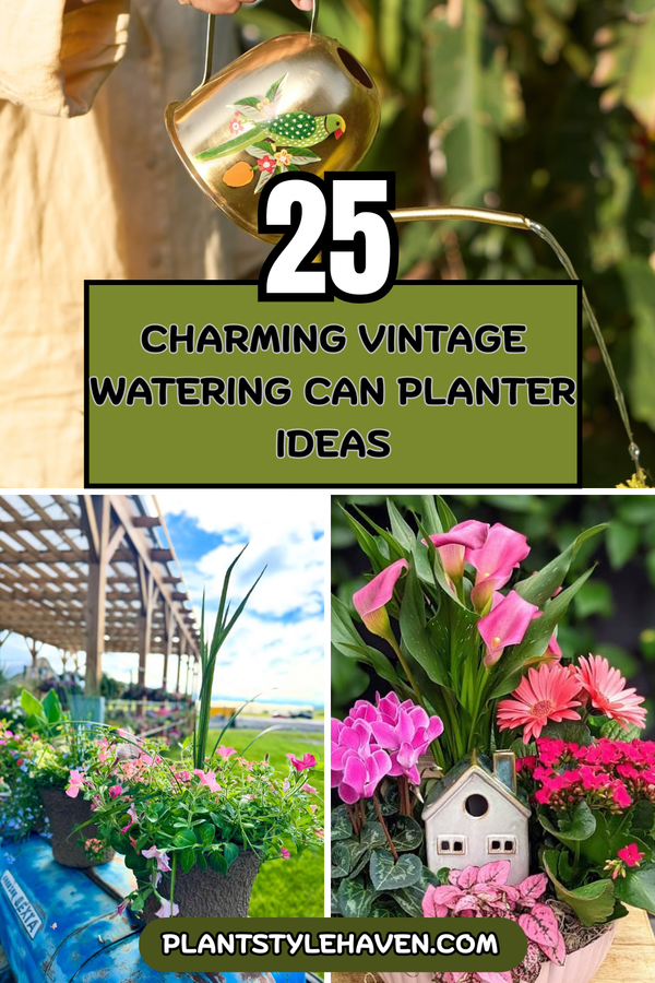 25 Charming Vintage Watering Can Planter Ideas