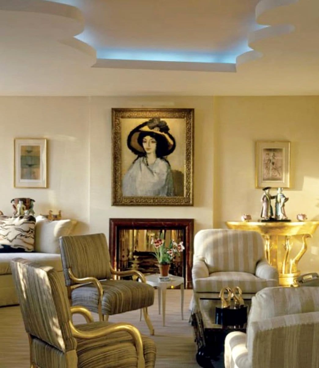 sunburst mirror above mantel