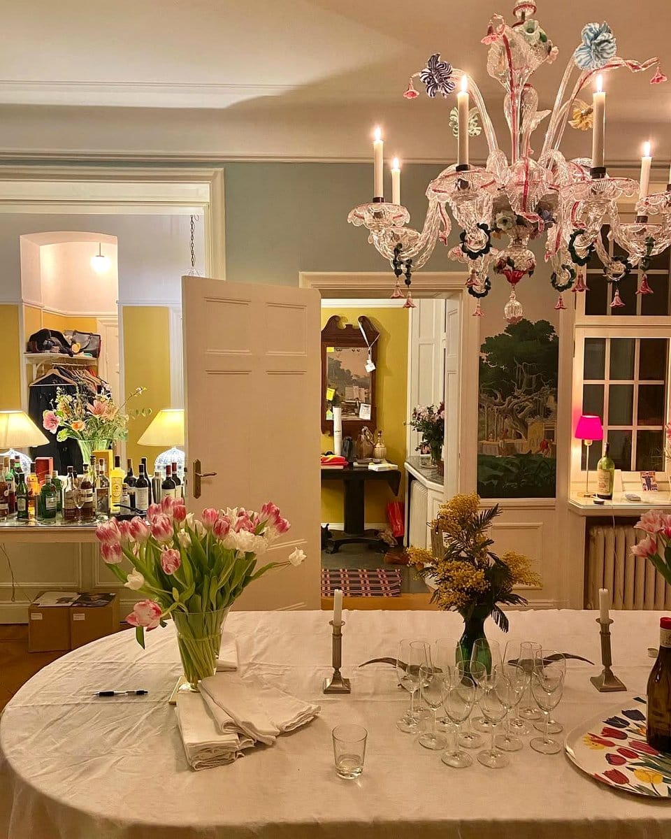 Mediterranean plant chandelier in sunlit room