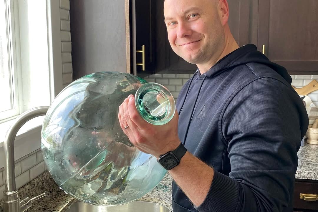 glass terrarium in kitchen