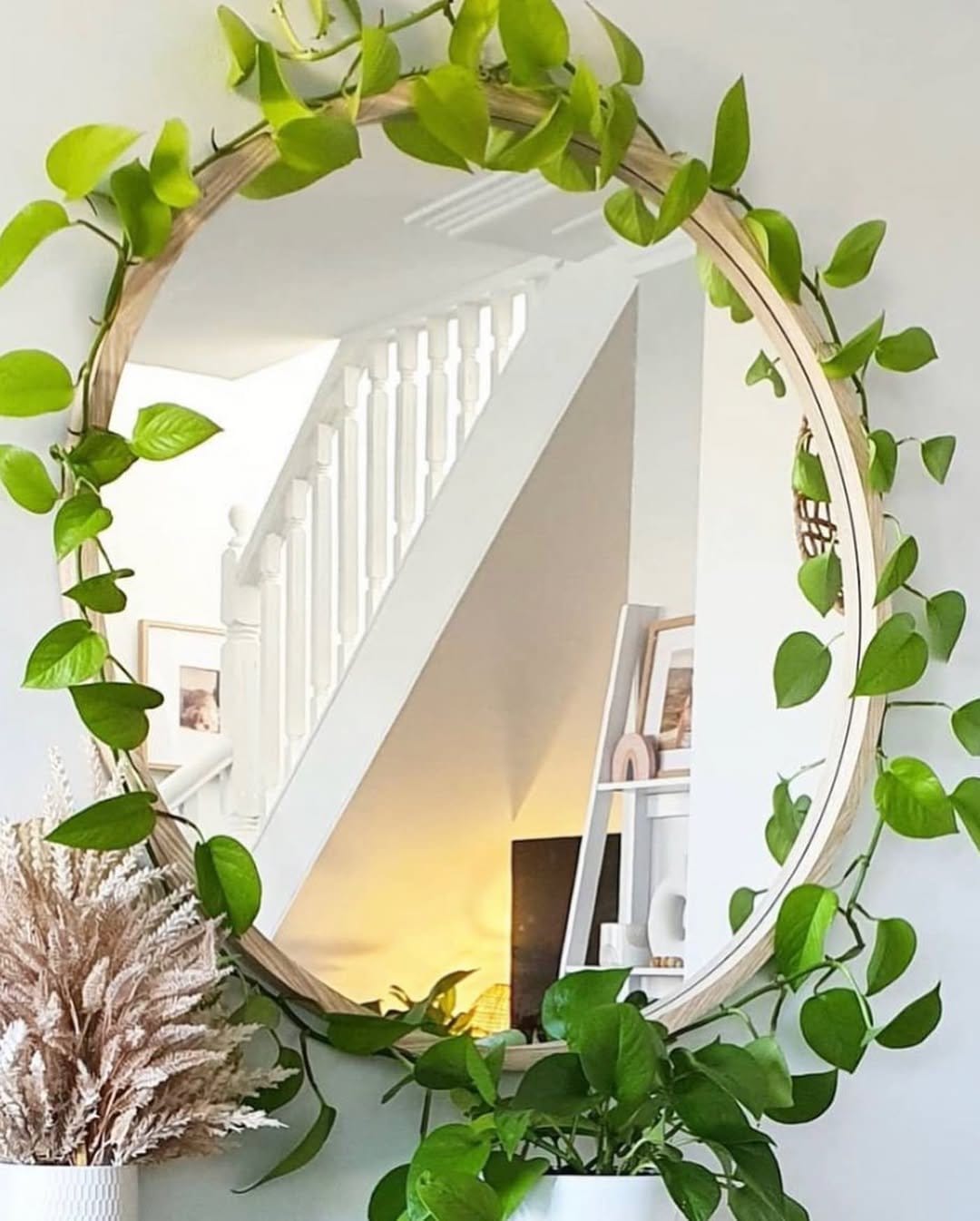 Lush pothos in vintage metal can