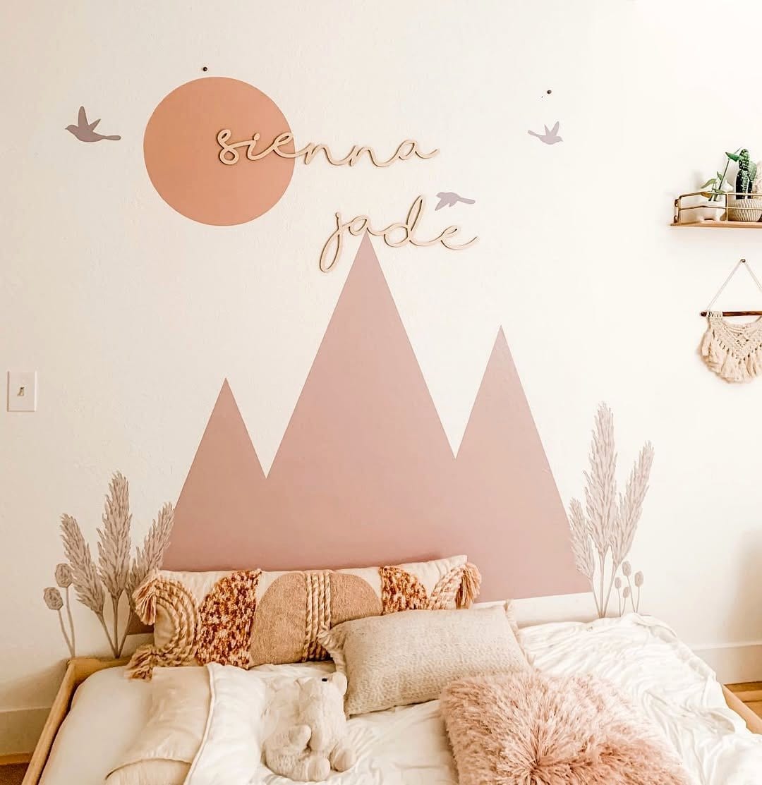 leaf decals on nursery wall