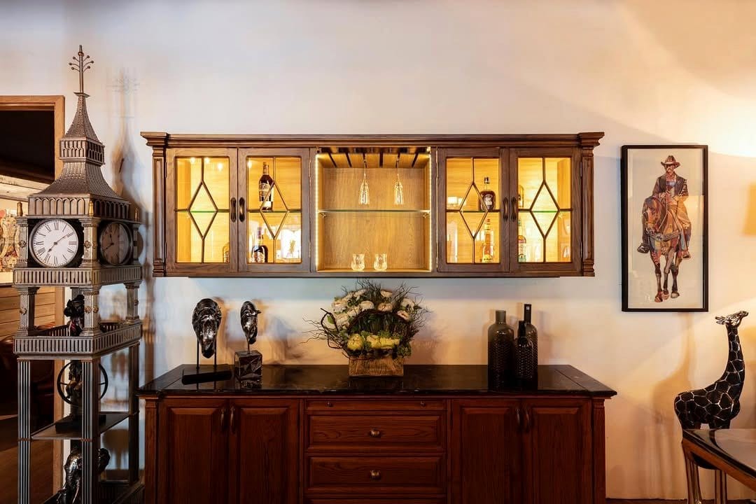 wall-mounted drawers with decor