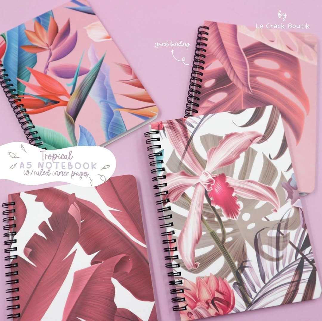 watercolor tropical notebook covers