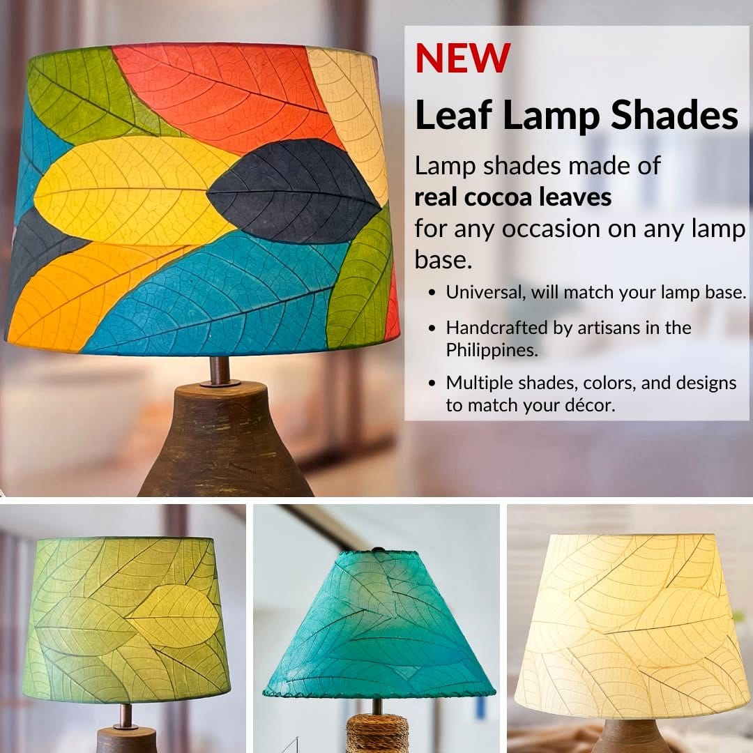 lamp with colorful leaf pattern shade
