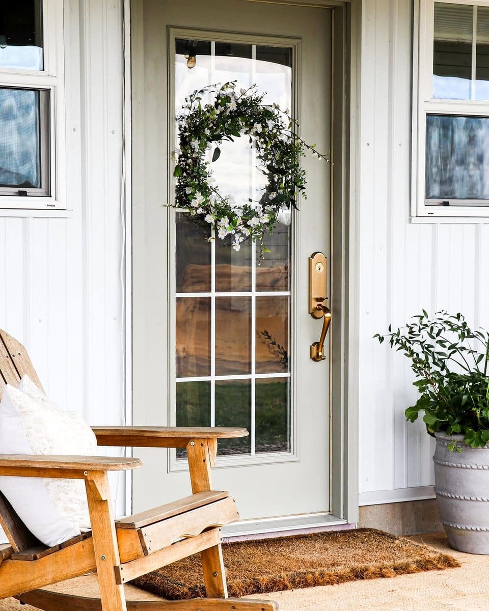 concrete planter with gold trim