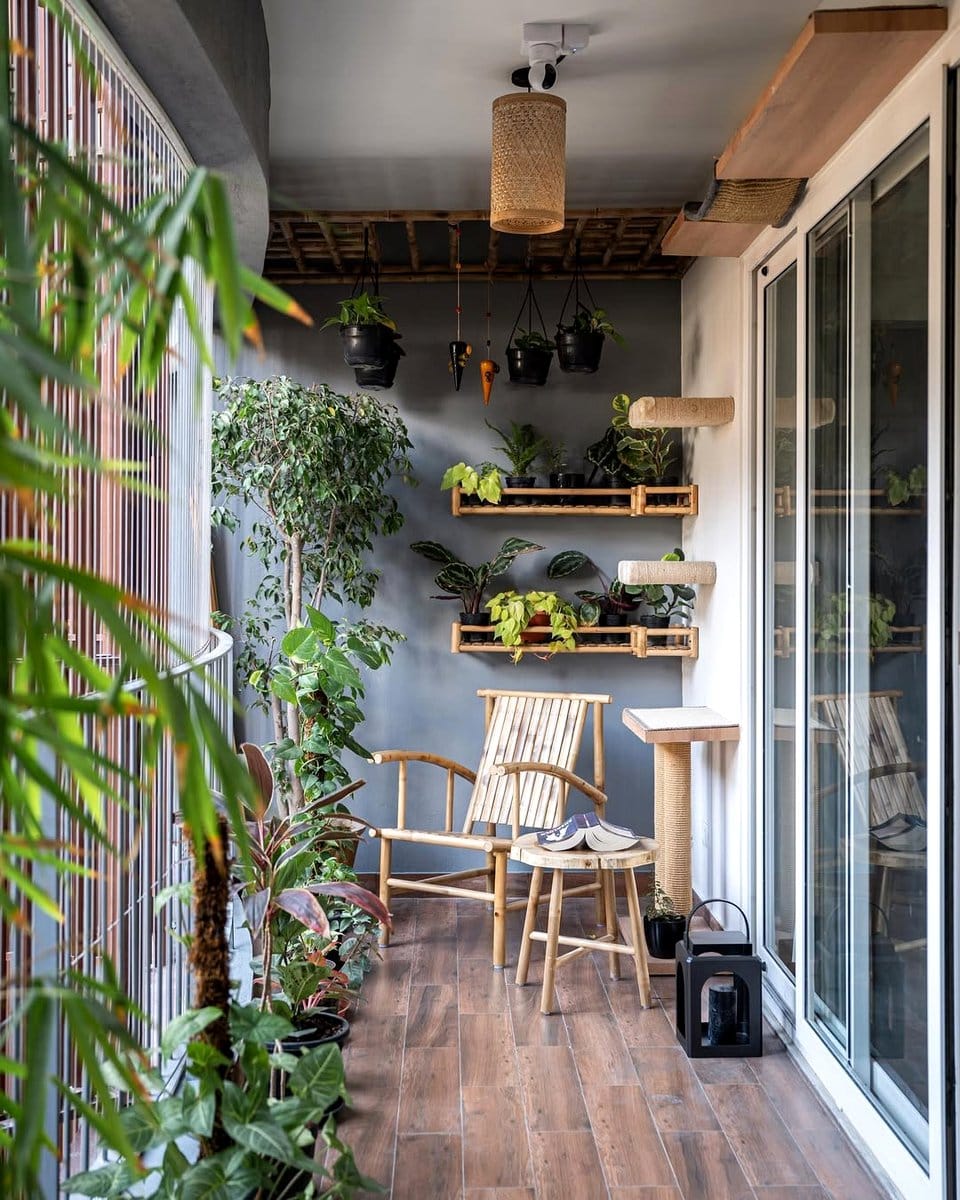 vertical plant wall in bay window
