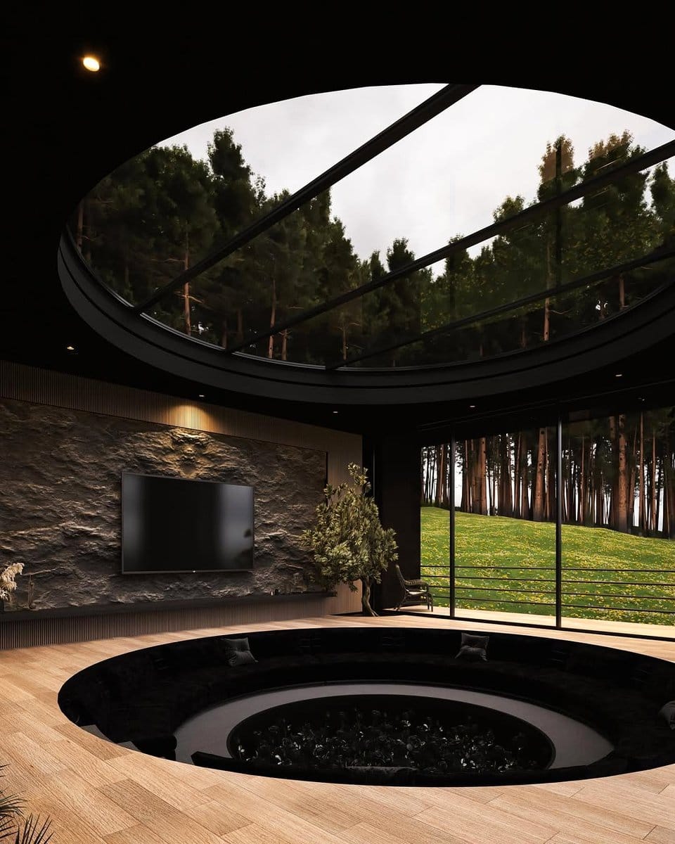 stairway with dramatic plant shadows